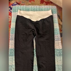 Rouched Black and White Leggings Faux Underwear Effect Size Large